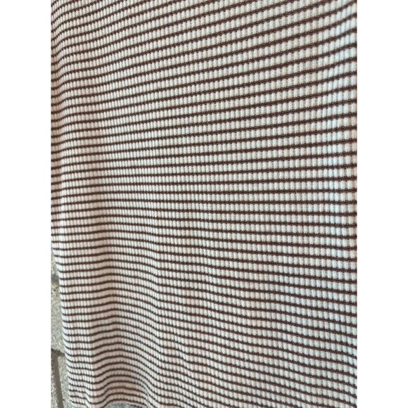 Faherty Womens XS Brown & White Striped Ribbed Knit Square Neck Top - Picture 6 of 6